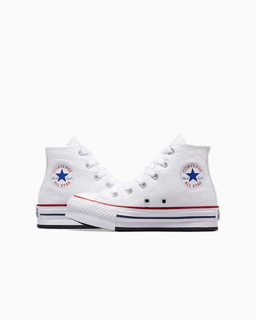 Zapatos Plataforma Converse Chuck Taylor All Star Lift Altas Niña Blancas Rojas Oscuro Azul Marino | PE 2WE07L